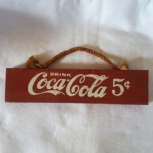 Wooden Hand Painted Coca-Cola sign